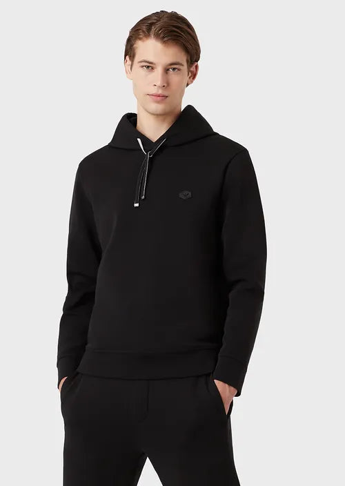 Felpa con Cappuccio e Logo Emporio Armani / Nero - Ideal Moda
