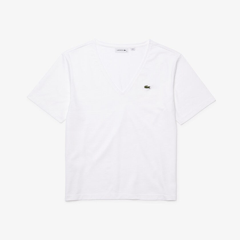 T-Shirt Lacoste donna in cotone / Bianco - Ideal Moda
