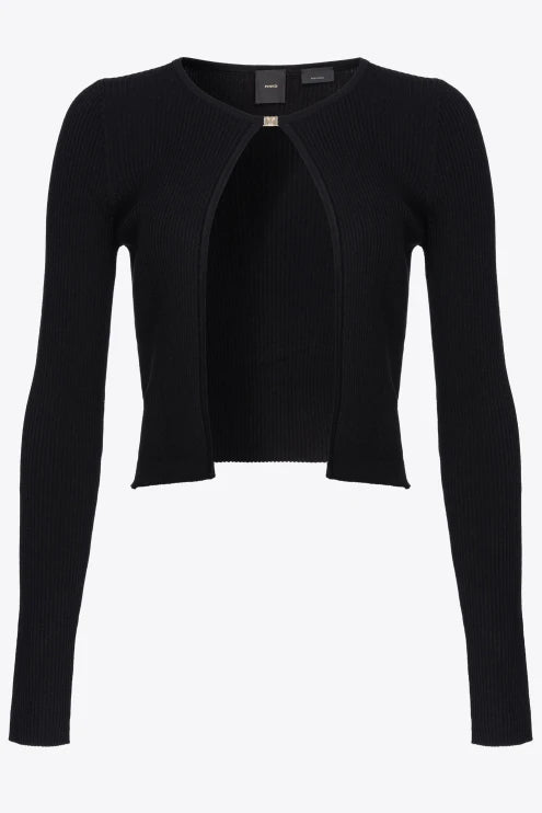Cardigan Aperto a Costine Pinko / Nero - Ideal Moda