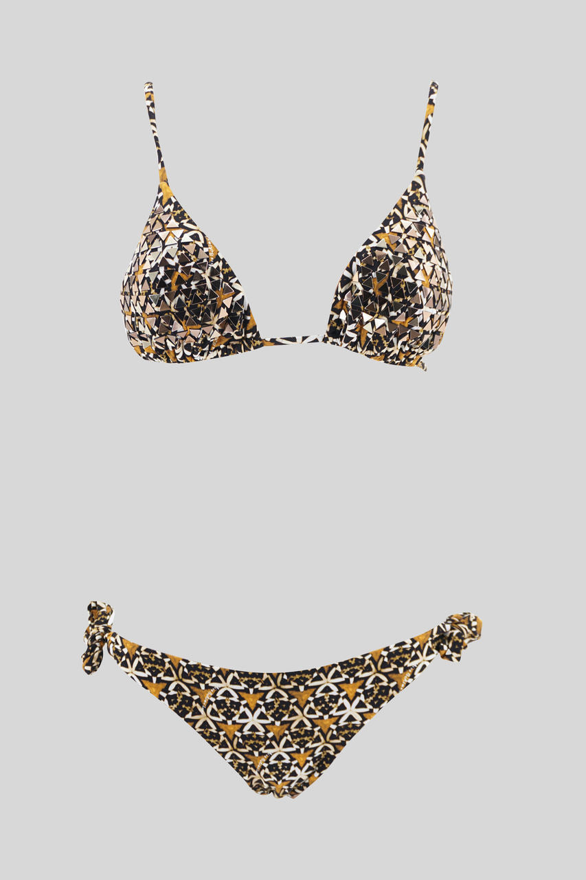 Bikini con Triangolo e Slip Regular / Marrone - Ideal Moda