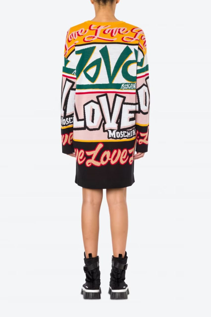 Abito con Stampa Love Moschino / Multicolor - Ideal Moda