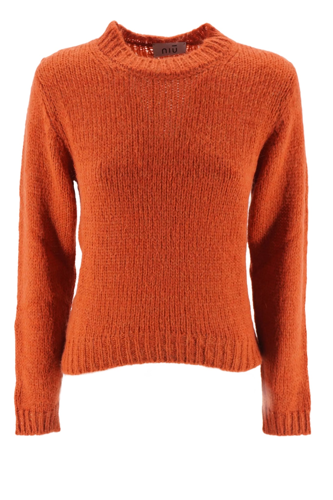 Maglia Girocollo in Alpaca Niū / Arancione - Ideal Moda