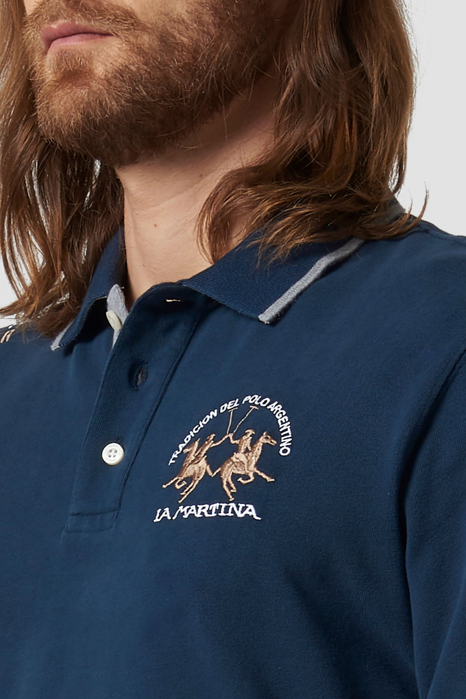 Polo La Martina a Maniche Lunghe / Blu - Ideal Moda