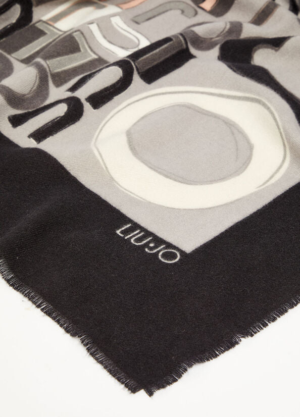 Foulard con Logo Liu Jo / Nero - Ideal Moda