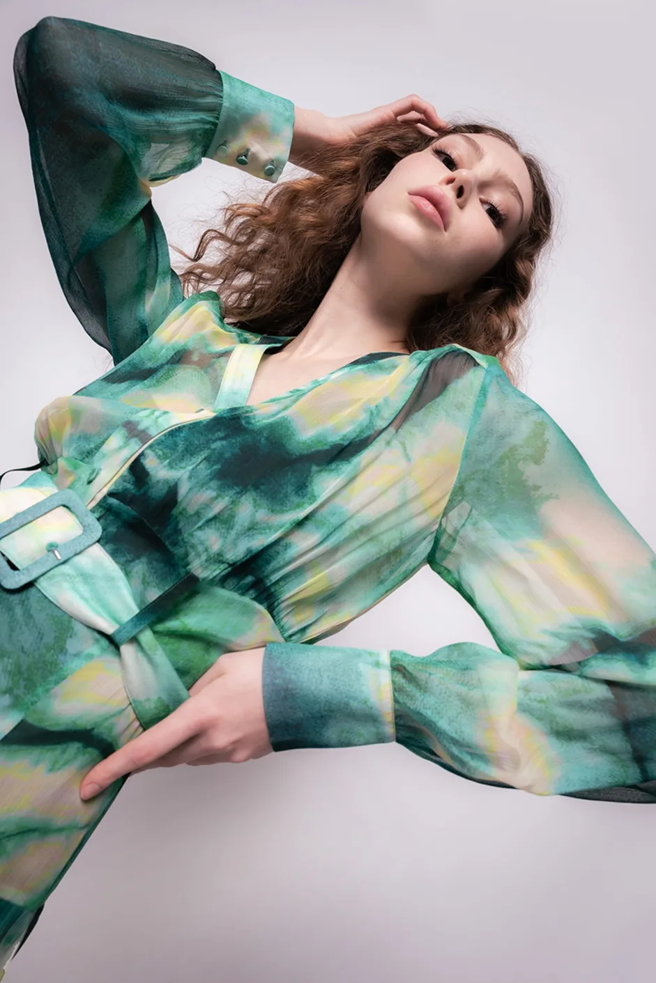 Abito Pinko a Fantasia / Verde - Ideal Moda