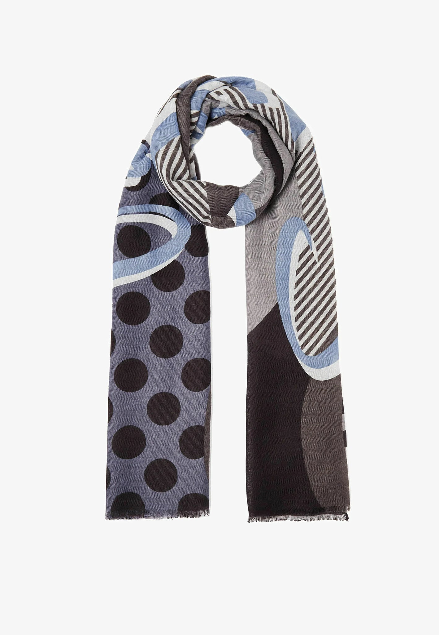 Stola a Pois con Logo Liu Jo / Nero - Ideal Moda