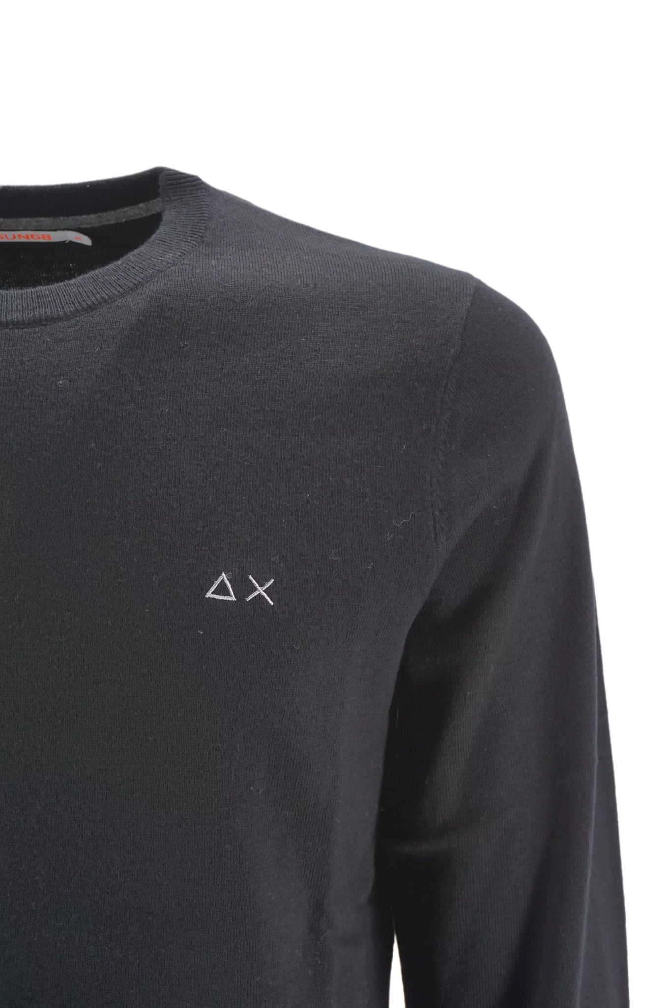 Maglia con Logo a Contrasto Sun 68 / Nero - Ideal Moda