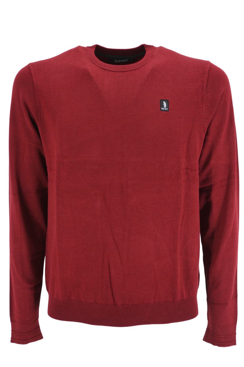 Maglia Girocollo con Logo Refrigue / Bordeaux - Ideal Moda