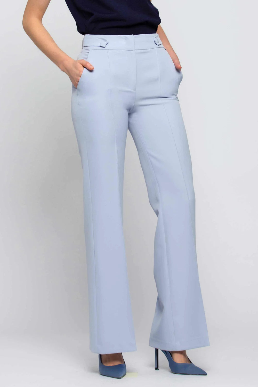 Pantalone con Bottoni Kocca / Celeste - Ideal Moda
