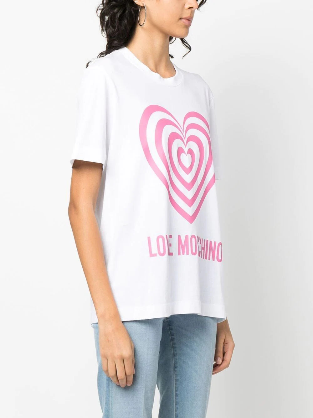 T-Shirt con Logo Love Moschino / Bianco - Ideal Moda