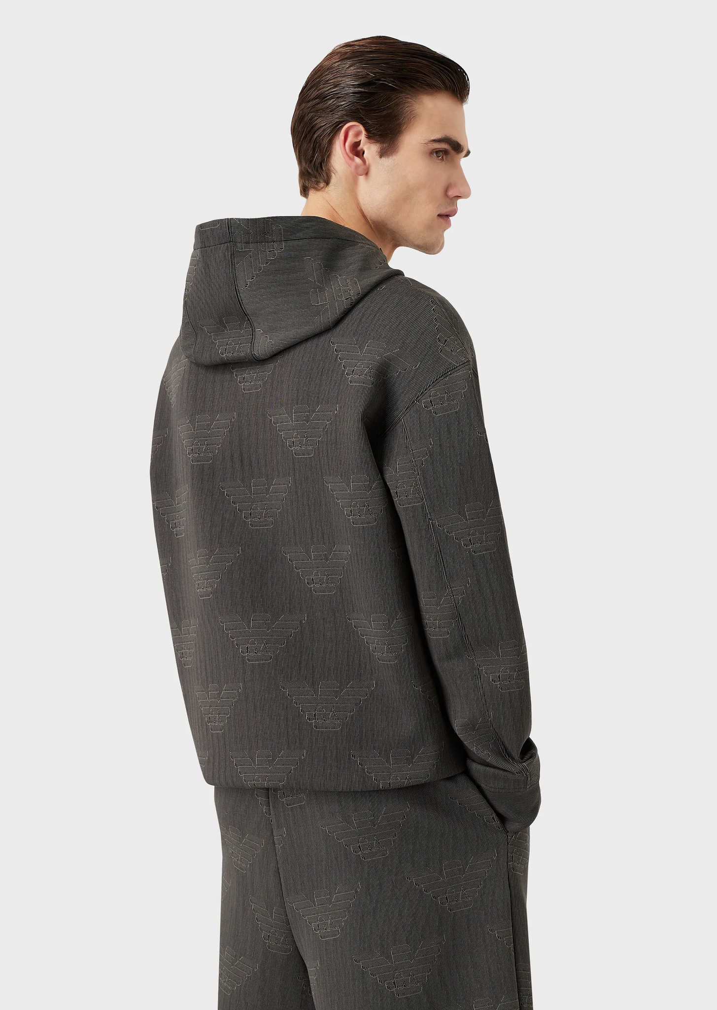 Felpa Emporio Armani con Cappuccio / Grigio - Ideal Moda