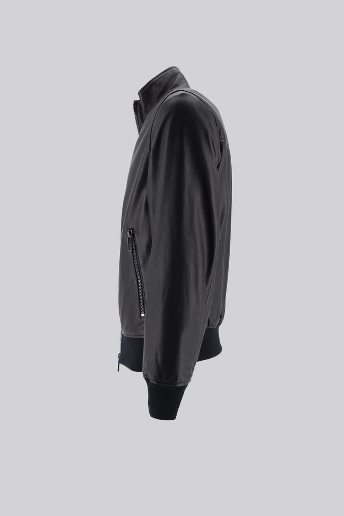 Giacca in nappa di agnello semianilina / Nero - Ideal Moda