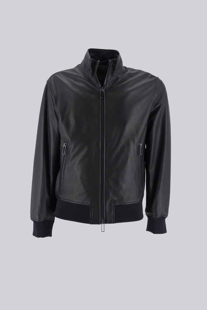 Giacca in nappa di agnello semianilina / Nero - Ideal Moda