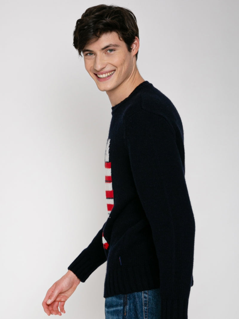 Maglia Saint Barth Girocollo / Blu - Ideal Moda