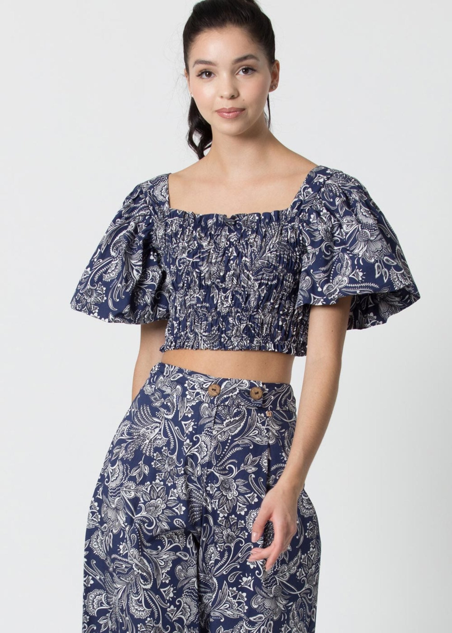 Top Kocca con Stampa / Blu - Ideal Moda