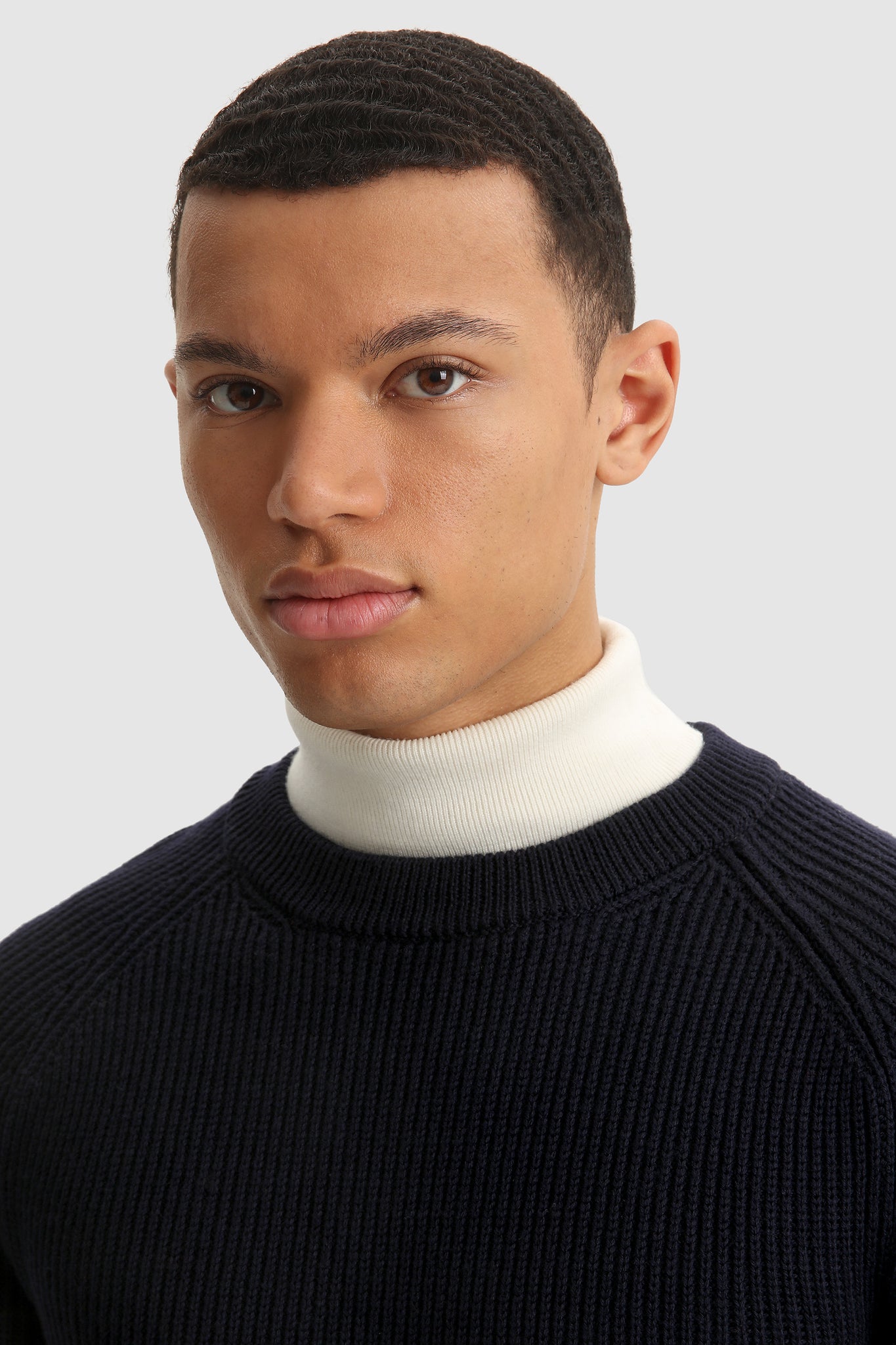 Maglione Woolrich a coste / Blu - Ideal Moda