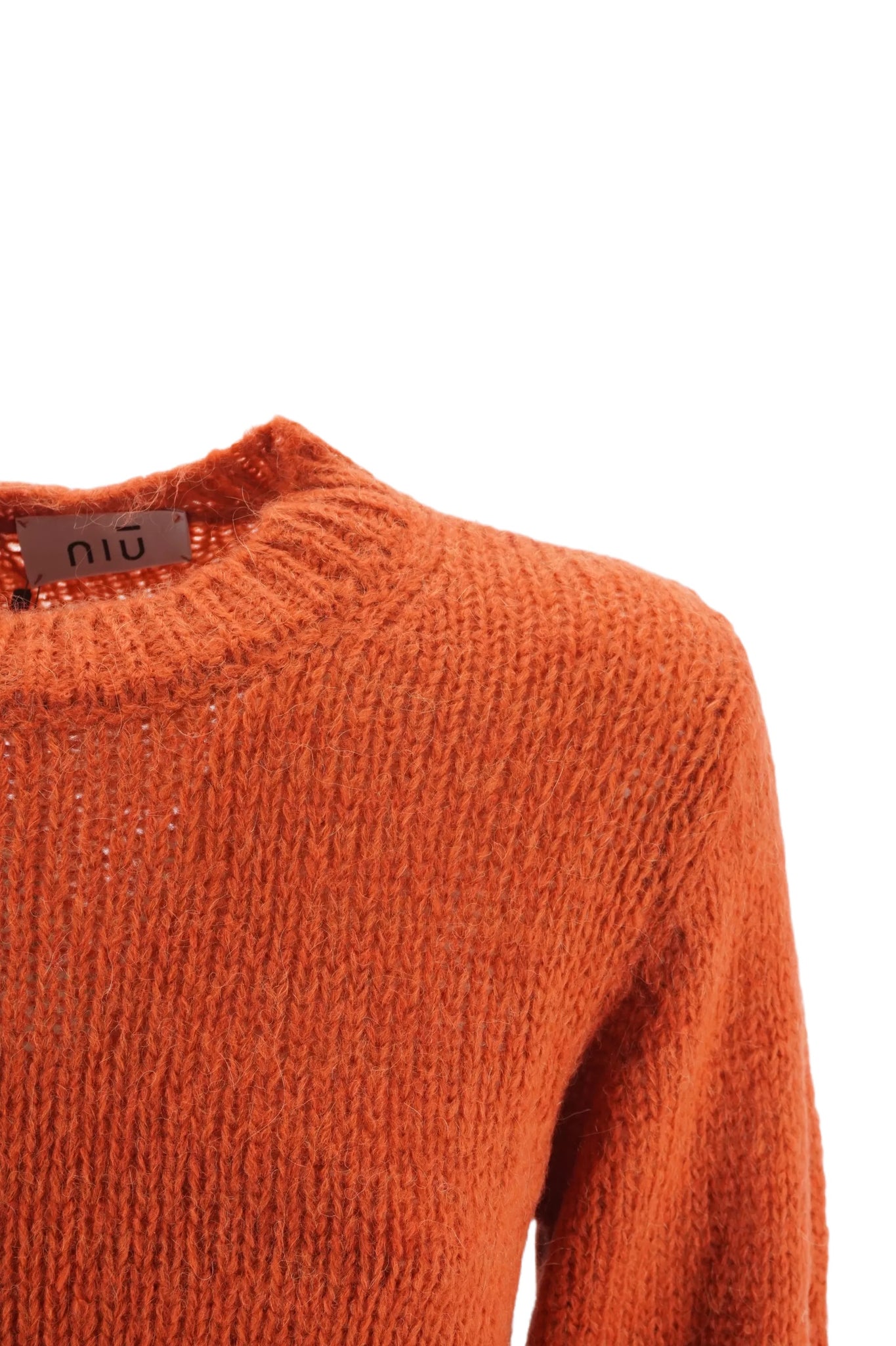 Maglia Girocollo in Alpaca Niū / Arancione - Ideal Moda