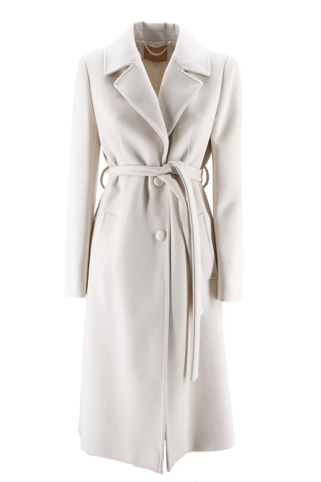 Cappotto con Cintura in Vita Kocca / Bianco - Ideal Moda