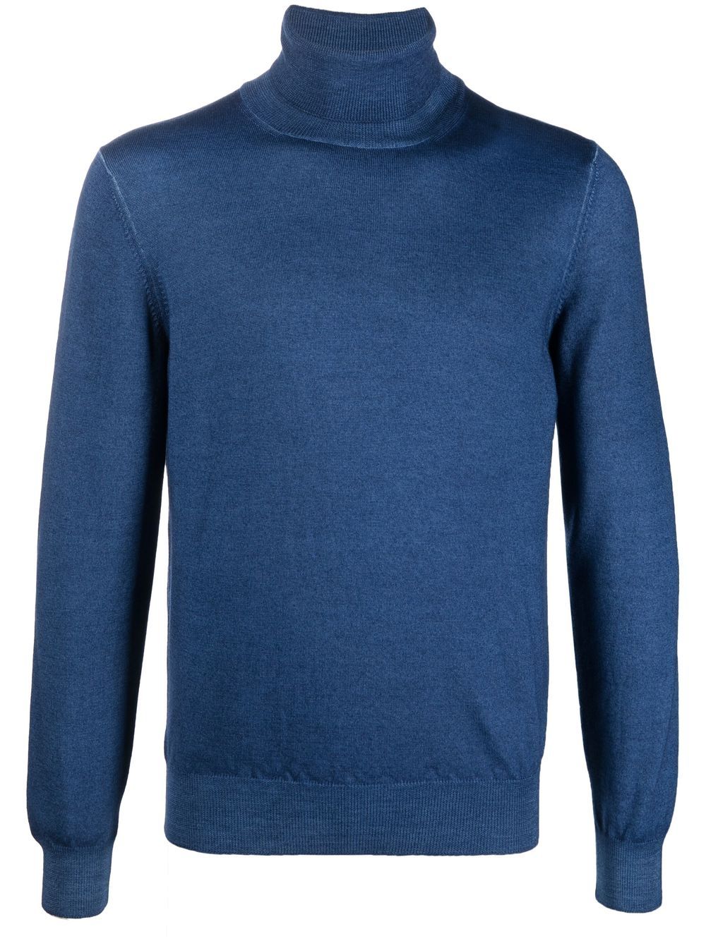 Maglia a Collo Alto in Lana Tagliatore / Blu - Ideal Moda