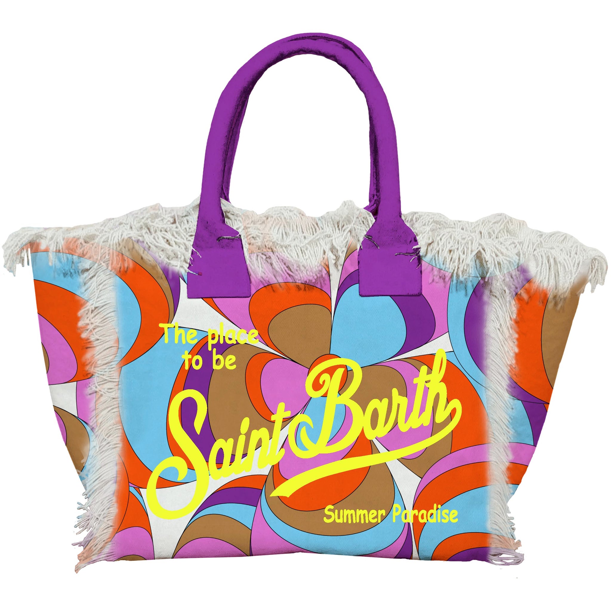Borsa Vanity in Canvas con Logo Mc2 Saint Barth / Multicolor - Ideal Moda