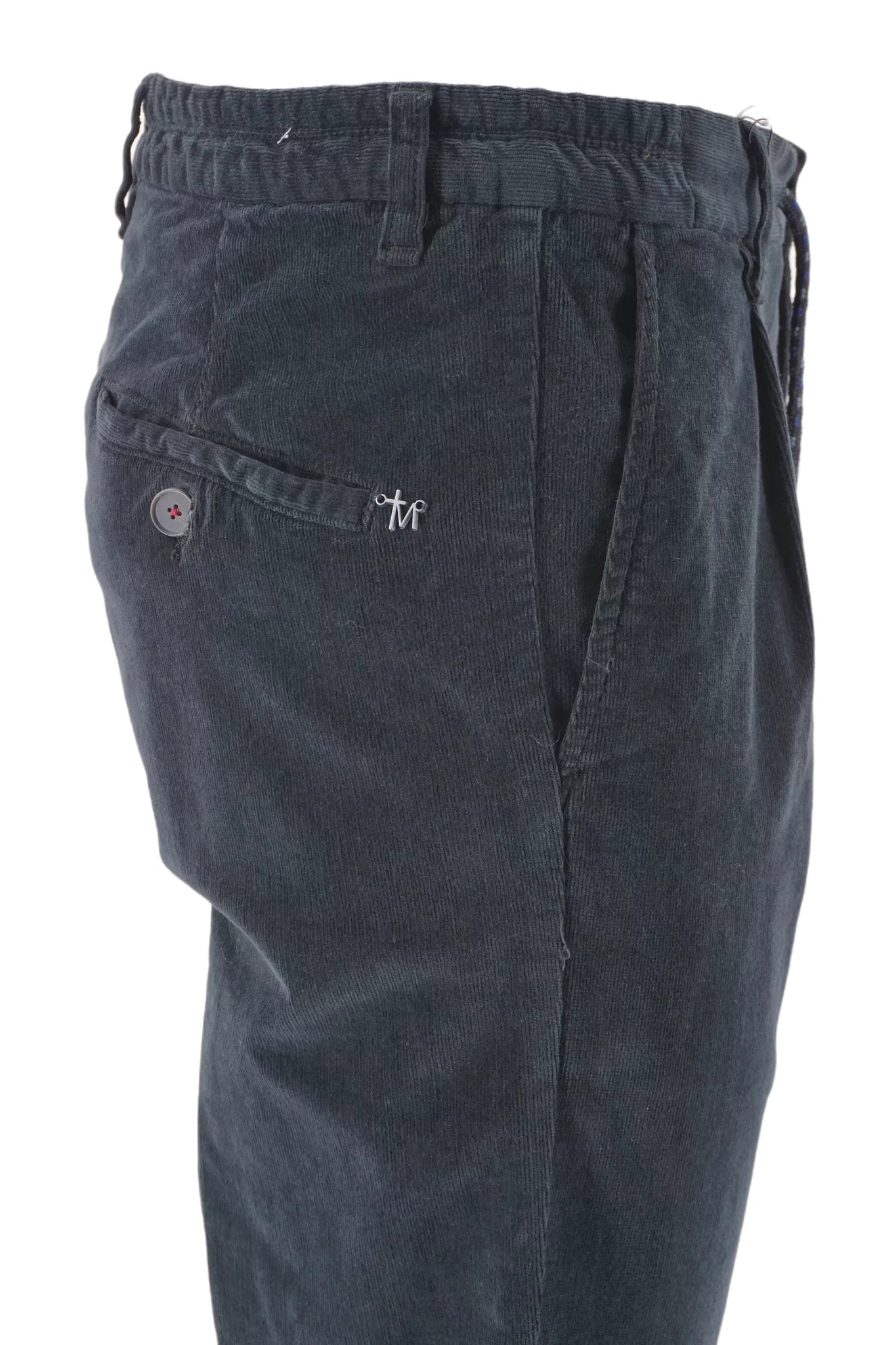 Pantalone in Velluto con Coulisse Daniele Alessandrini / Nero - Ideal Moda