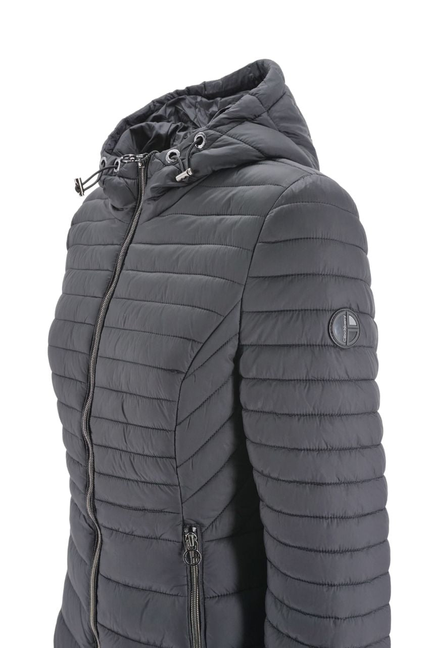 Giubbino Lungo con Cappuccio Clinchberry / Nero - Ideal Moda