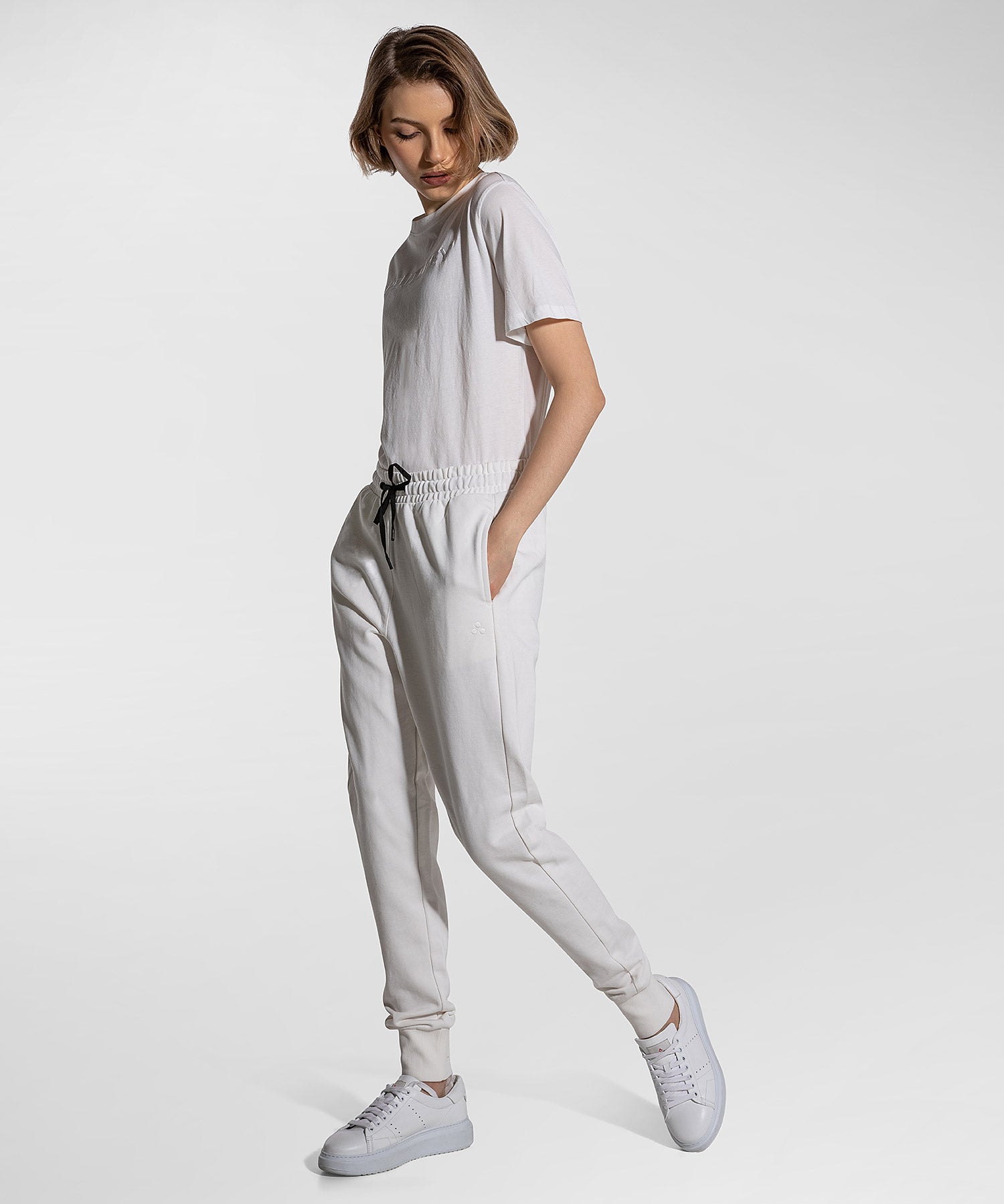 Pantalone Confortevoli in Felpa / Bianco - Ideal Moda