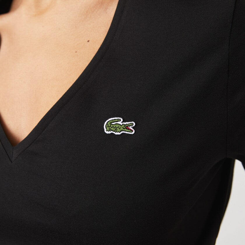 T-Shirt Lacoste donna in cotone / Nero - Ideal Moda
