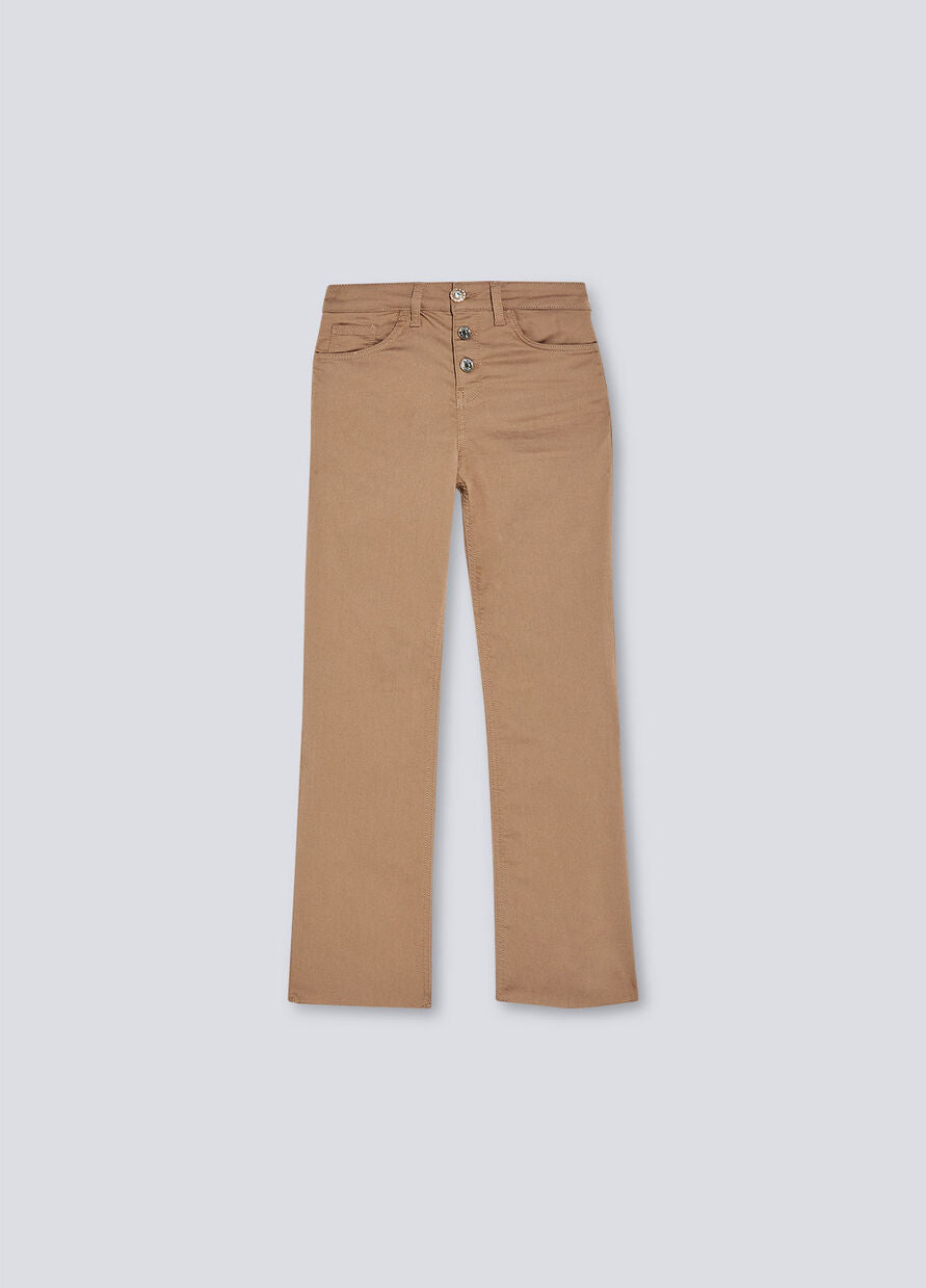 Pantalone Liu Jo con Bottoni Gioiello / Beige - Ideal Moda