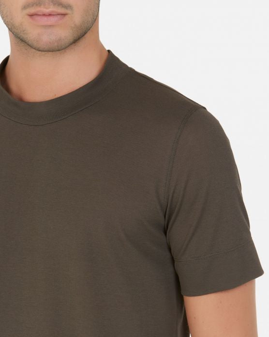 T-shirt in piquet di cotone / Marrone - Ideal Moda
