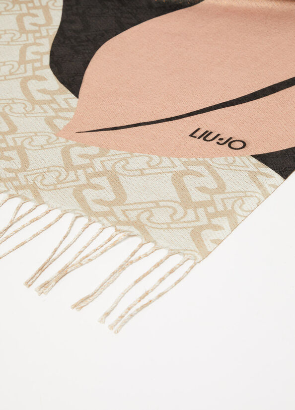Stola con Logo Liu Jo / Nero - Ideal Moda