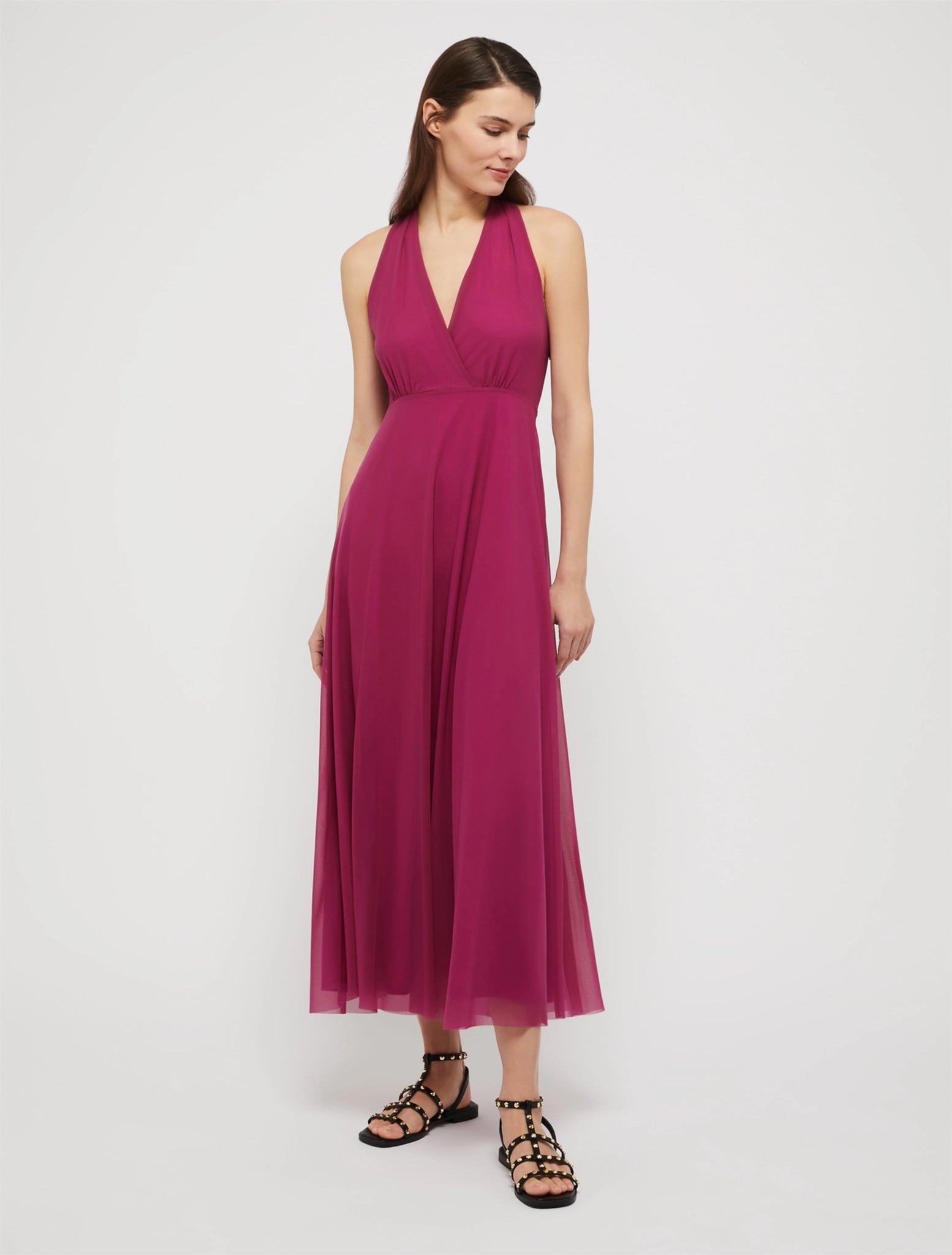 Abito Lungo in Tulle PennyBlack / Fucsia - Ideal Moda