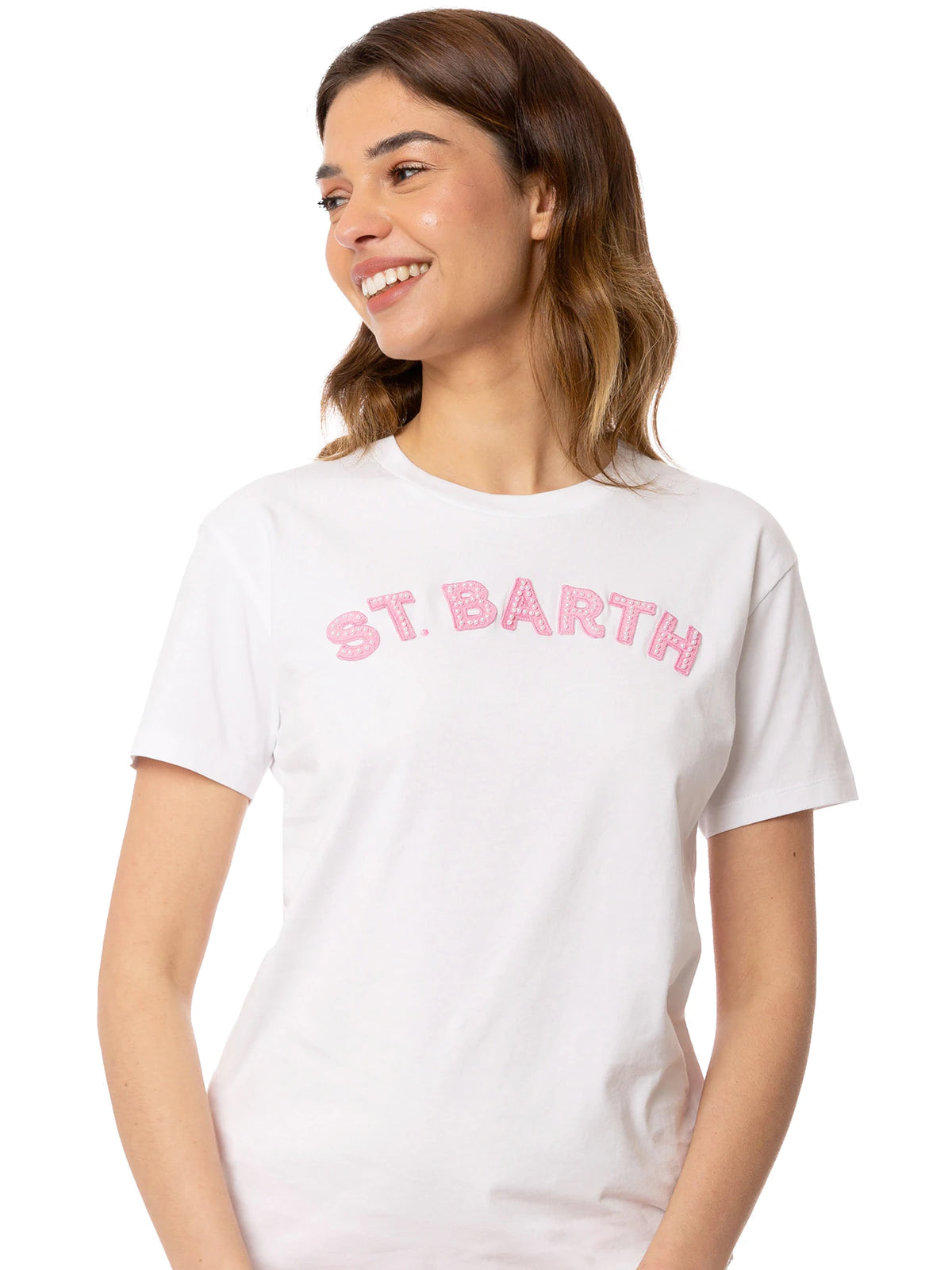 T-Shirt Mc2 Saint Barth con Ricamo / Bianco - Ideal Moda