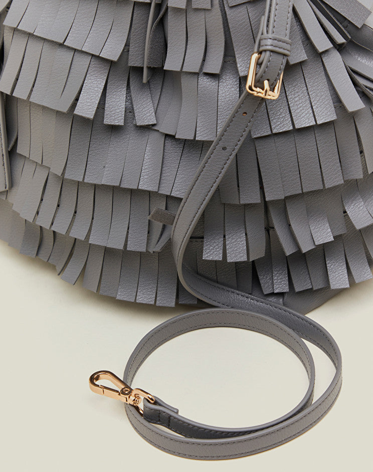 Borsa con Frange Manila Grace / Grigio - Ideal Moda