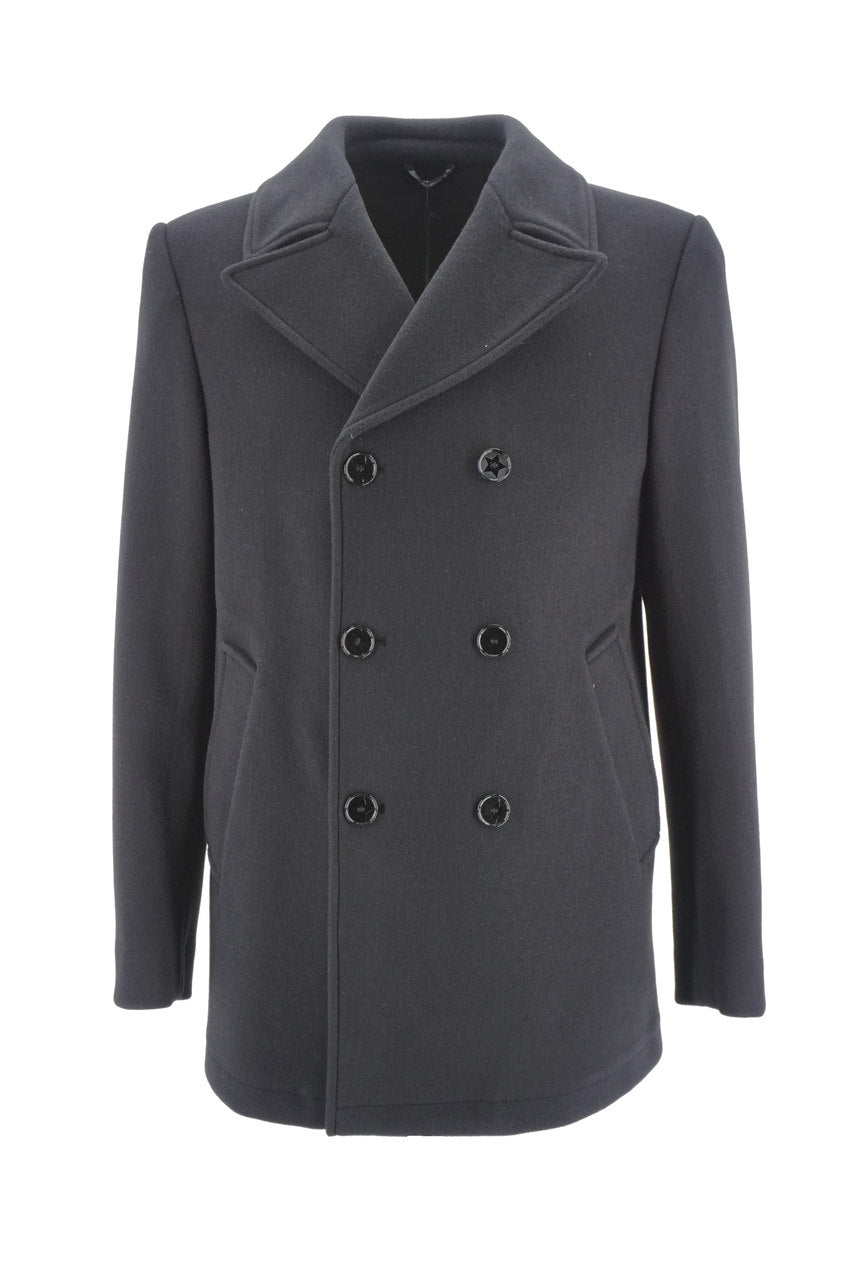 Cappotto Daniele Alessandrini Doppio Petto / Nero - Ideal Moda