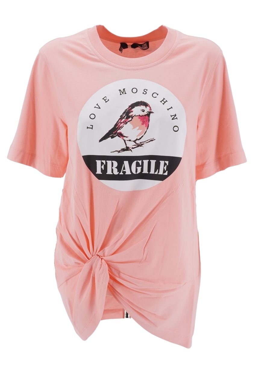 T-Shirt Love Moschino in jersey / Rosa - Ideal Moda