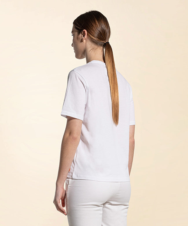 T-shirt con lettering sul davanti / Bianco - Ideal Moda