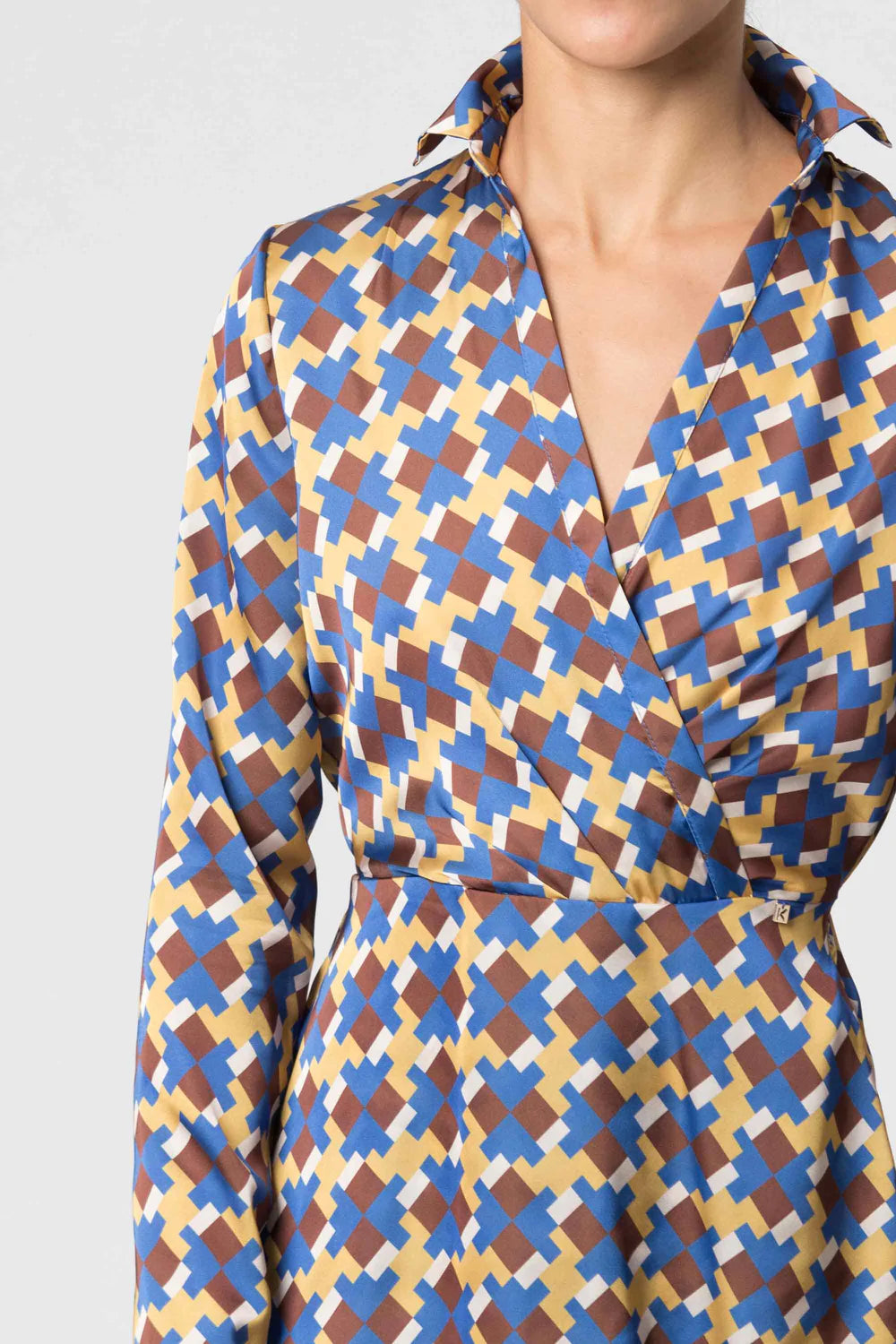Abito a Fantasia Kocca / Beige - Ideal Moda