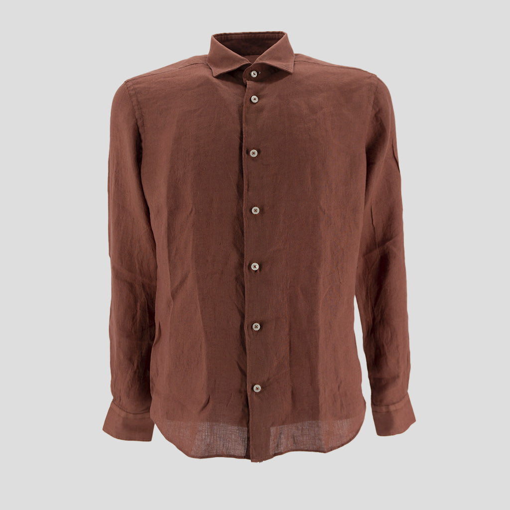 Camicia in Puro Lino / Rosso - Ideal Moda