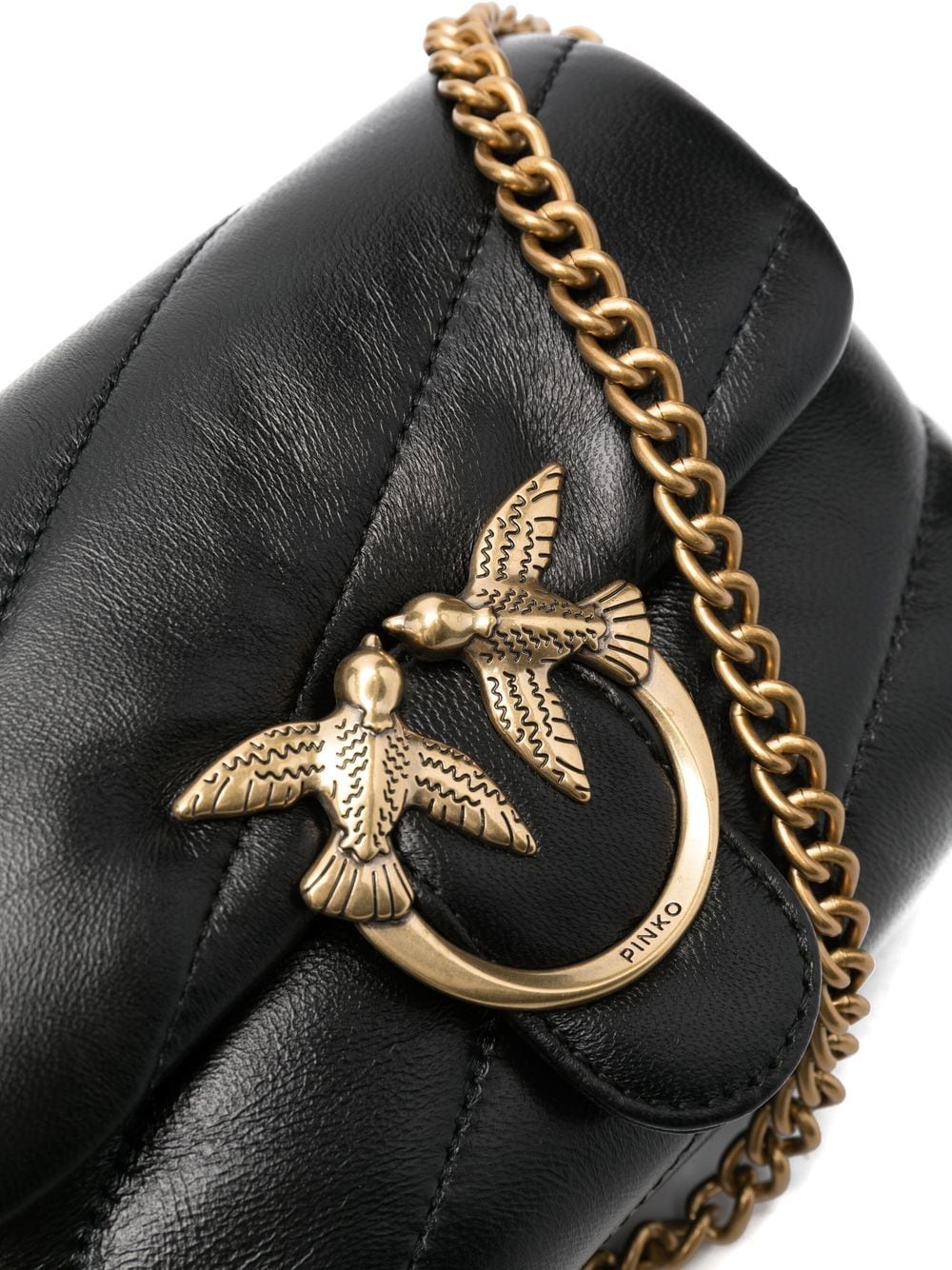Borsa Trapuntata a Tracolla con Logo Pinko / Nero - Ideal Moda