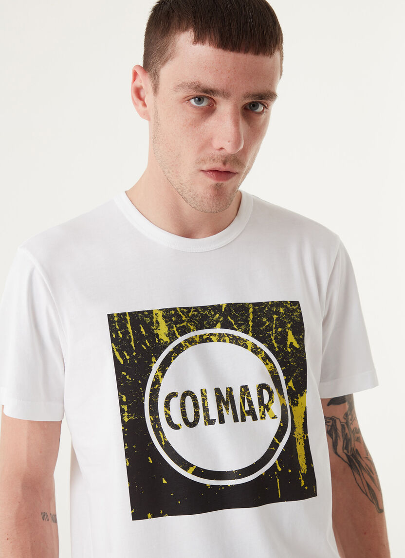 T-Shirt in Cotone con Stampa / Bianco - Ideal Moda