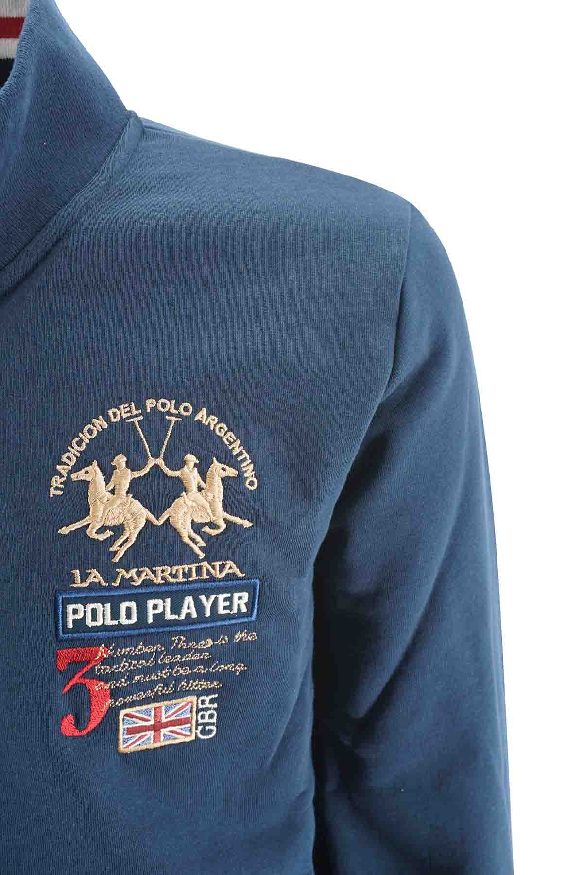 Felpa La Martina Fullzip / Blu - Ideal Moda
