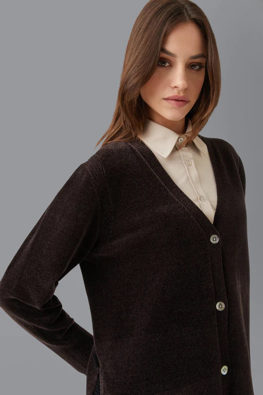 Cardigan Velvet Lady RRD / Viola - Ideal Moda