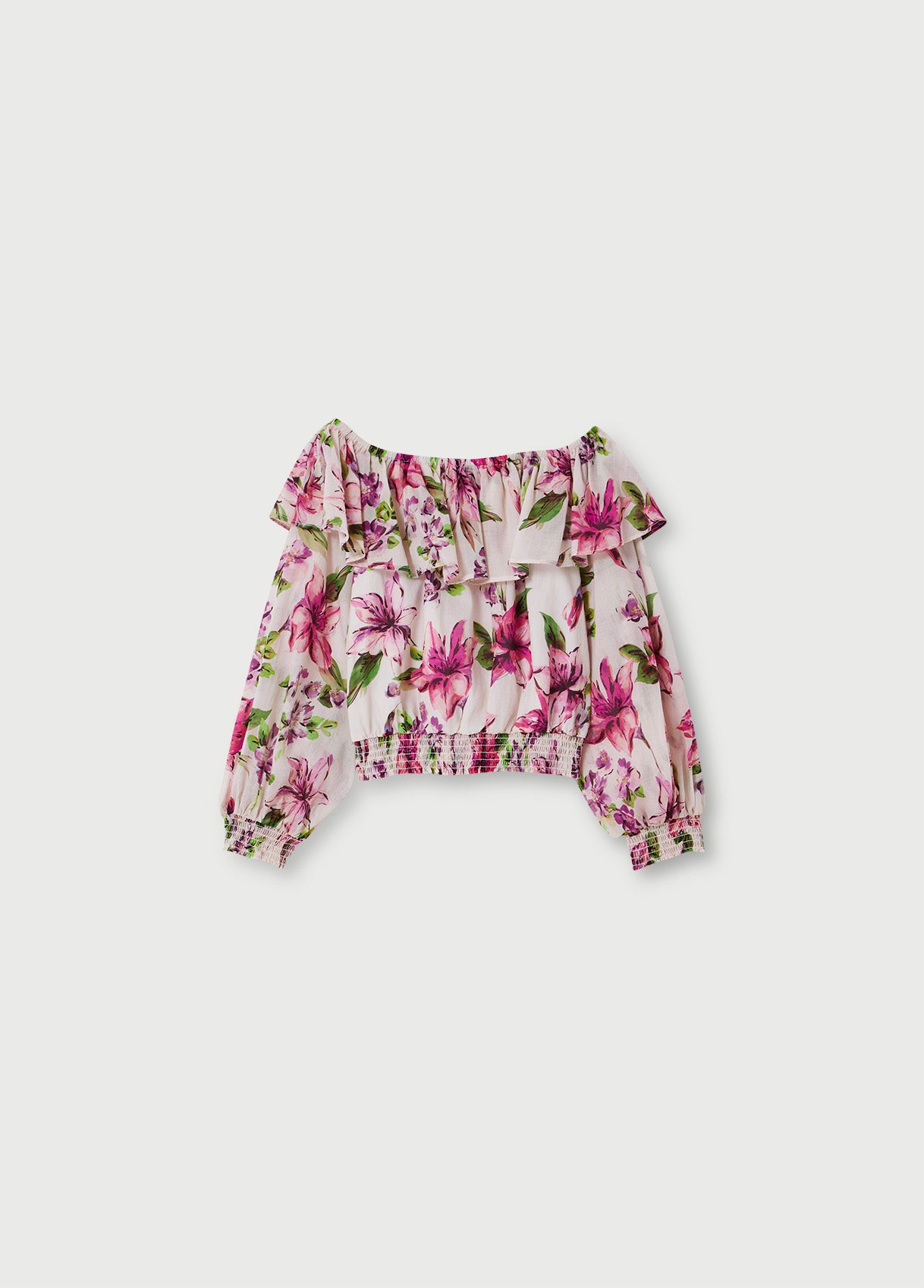 Blusa con scollo bardot / Bianco - Ideal Moda