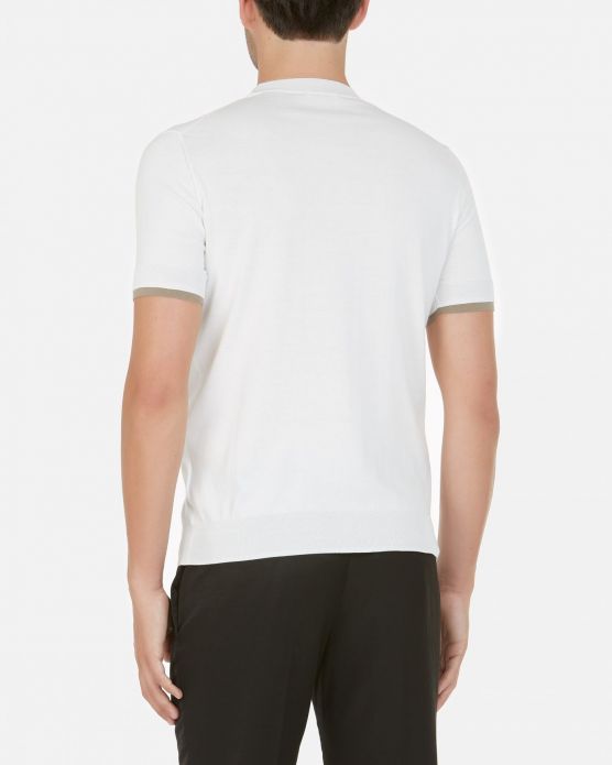 Maglia con profili a contrasto / Bianco - Ideal Moda