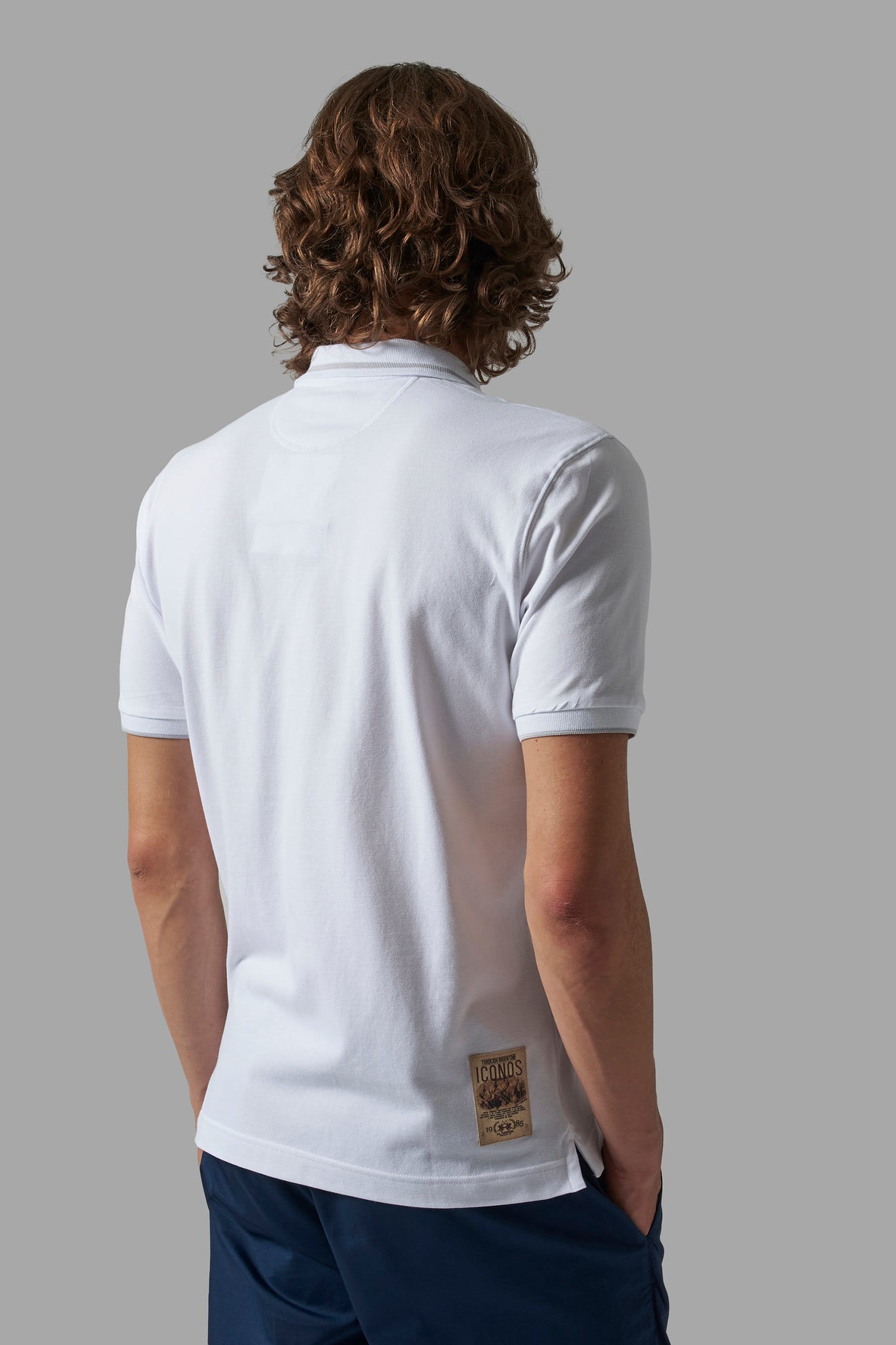 Polo in Piquet Stretch / Bianco - Ideal Moda