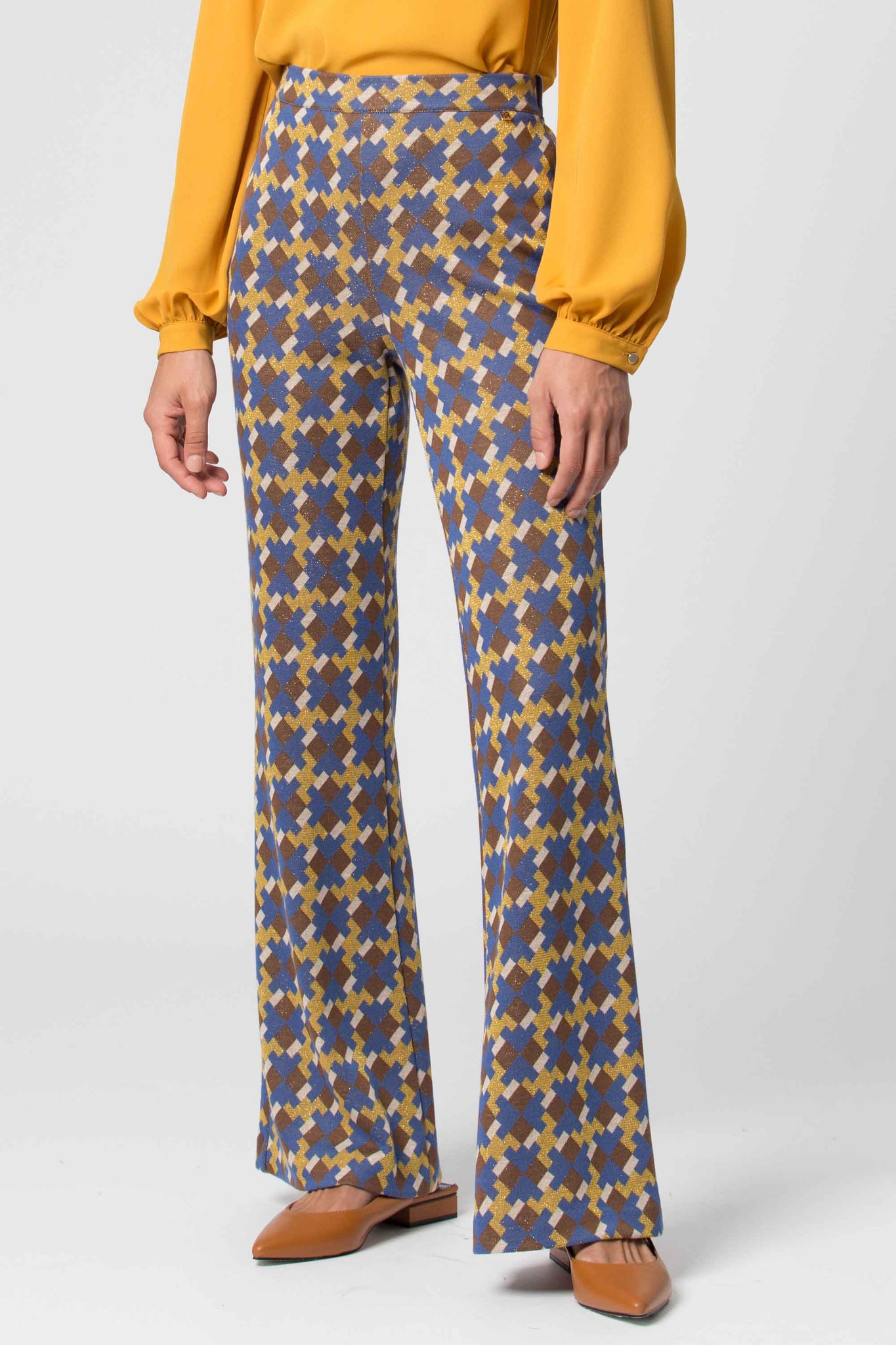 Pantalone a Fantasia con Coulisse Kocca / Beige - Ideal Moda