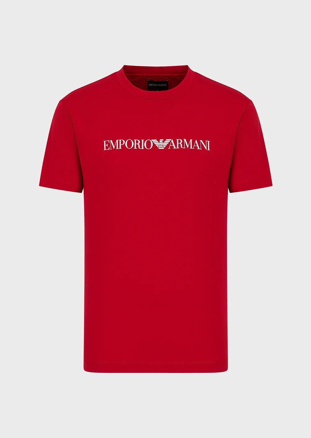 T-Shirt in Pima con Logo Emporio Armani / Rosso - Ideal Moda