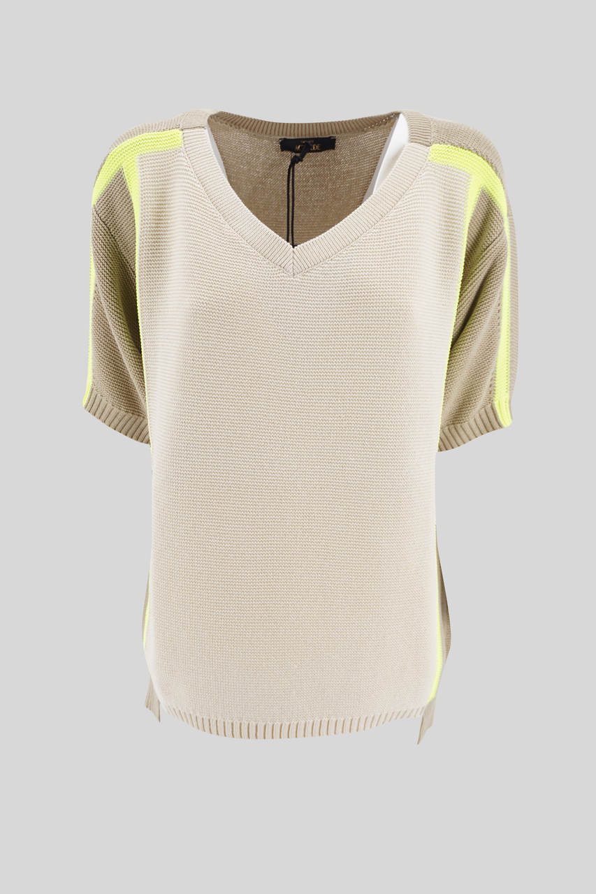 Maxi Maglia in Cotone / Beige - Ideal Moda