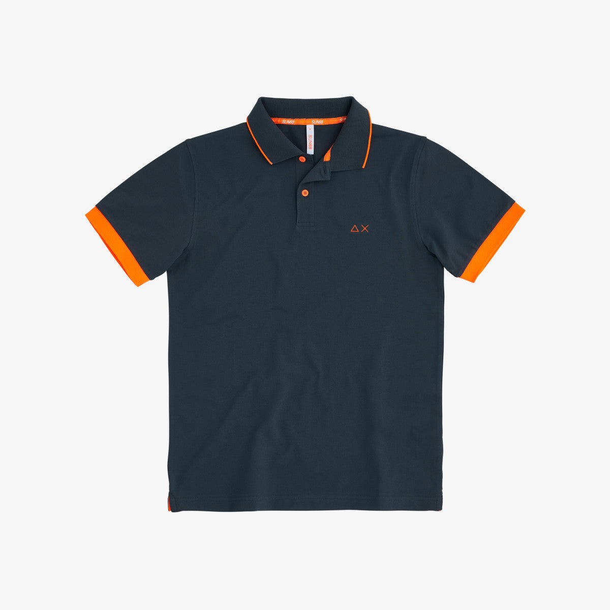 Polo Small Stripe Fluo On Collar / Grigio - Ideal Moda